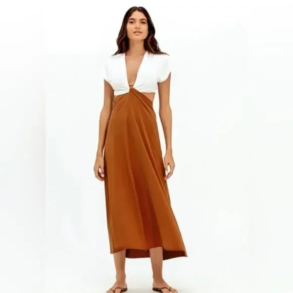 knee length dresses for ladies Vix: Alissa Detail Long Dress (VR252080)  Swimwear World